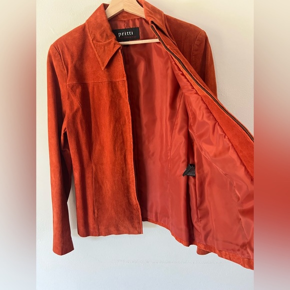 Pritti Kristen Blake Orange Washable Suede Full-Zip Jacket Size Large NWT - Picture 10 of 11
